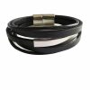 Men's Black Leather Bar Bracelet - Fashion Accessory - Image 4
