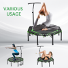 HOMCOM Foldable Trampoline Bouncer Jumper Adjust Handle for Adult Teens - Green - Image 6