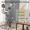 HOMCOM 2-In-1 Upright Exercise Bike 8-Level Adjustable with Pulse Sensor Grey - Image 6