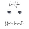 Silver Heart Stud Earrings & Love You You're the Best x Mini Gift Hamper - Image 6