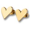 Tilted Heart Gold Stud Earrings - Image 2