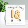 18th Birthday Cubic Zirconia Silver Earrings & Gold Balloons Mini Gift Hamper - Image 2
