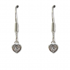 Cubic Zirconia Heart Drop Earrings - Image 2