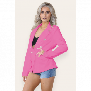 Fitted Linned Double Button Blazer Jacket - Stylish Comfort for All Occasions