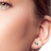 Bow Silver Stud Earrings - Image 2
