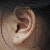 Little Heart Silver Stud Earrings - Image 2