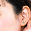 Open Daisy Silver Stud Earrings - Image 2