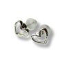 Open Heart Silver Stud Earrings - Image 2