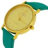 Relda Women Analogue Jumbo Gold tone Dial & Leather Green Strap With Buckle REL60 - Image 4