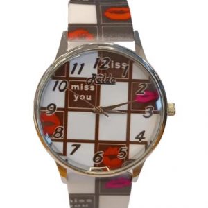 Relda Ladies Analogue Black & White Silicone Strap Watch REL99