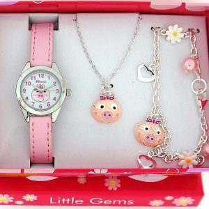 Ravel Little Gems Watch & Jewellery Set Little Piggy R2222 - CLEARANCE NEEDS RE-BATTERY