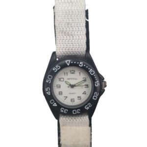Imperial Kid's White Mid Dial with Velcro Strap Easy Fasten Watch IMP429W CLEARANCE NEEDS RE-BATTERY