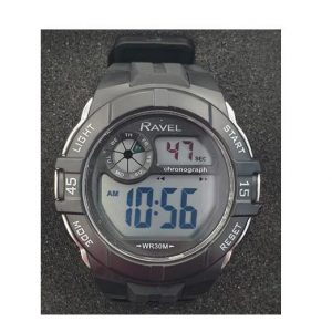 Ravel Mens 3ATM Digital Sports Black/Silver Watch RDG.14.14