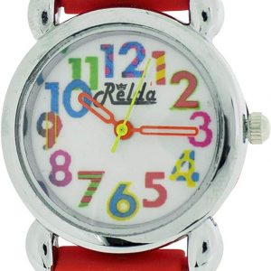 Relda Children's Big Number Analog Pirates A'hoy Red Silicone Strap Girl's Watch REL104