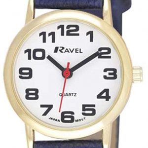 Ravel Ladies Basic White Dial Blue Leather Strap Watch R0105.26.2A