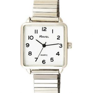 Ravel Women's Classic Rectangular Dial Silver Expander Bracelet Watch R0239.02.2