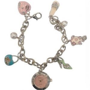 Imperial Ladies Girls Mini Dial with Hanging Charms on Bracelet Strap Watch IMP755 CLEARANCE NEEDS RE-BATTERY