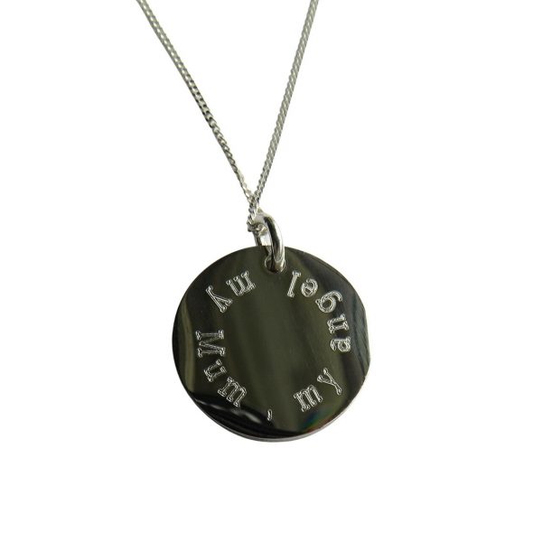 Edge Engraved Necklace - My Mum My Angel