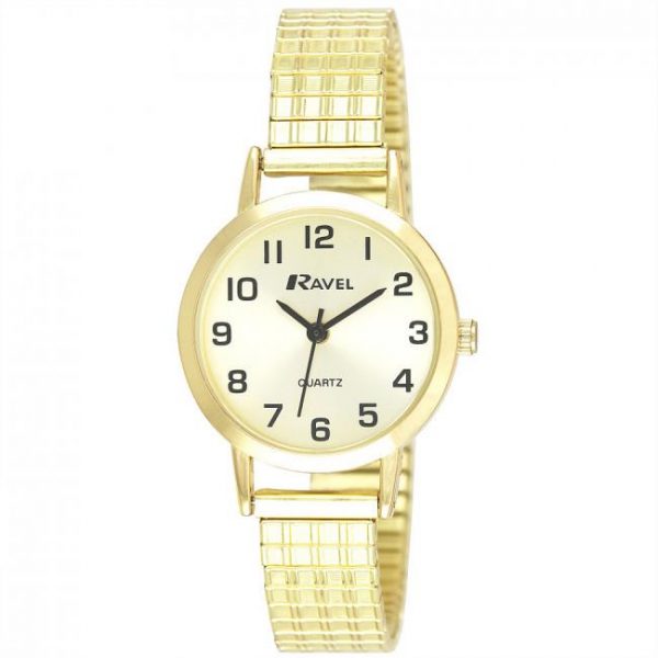Ravel Womens Slimline Soft Comfort Fit Expander Bracelet Wrist Watch R0201.11.2s
