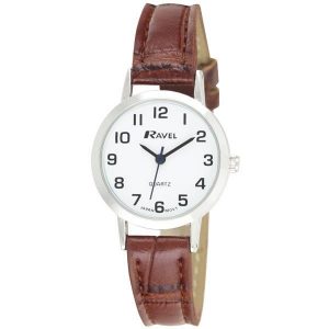 Ravel Ladies Classic Strap Watch Brown / Silver Watch R0102.12.2A