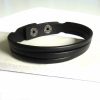 Men's Leather Trio Bracelet - Image 2