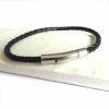 Men's Thin Black Leather Bracelet - Image 2