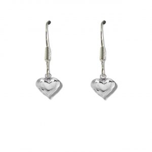Girls Mini Puff Heart Drop Earrings