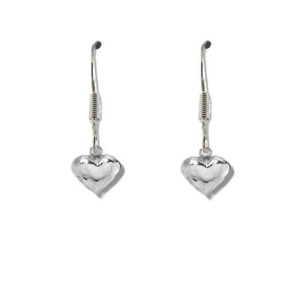 Girls Mini Puff Heart Drop Earrings
