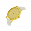 Relda Women Analogue Jumbo Goldtone Dial & Leather White Strap Buckle REL63 - Image 2