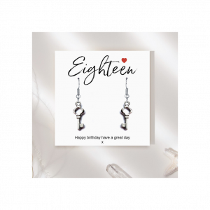 18th Birthday Earrings & Message Card