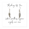 Angel Feather Sterling Silver Earrings on Message Card - Image 3
