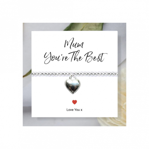 Mum You're The Best Stretch Beaded Bracelet & Card