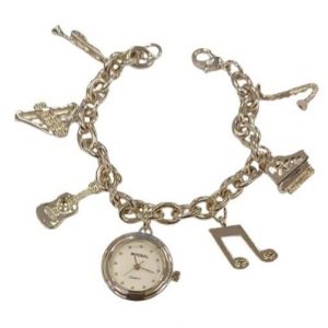 Imperial Ladies Girls Mini Dial with Hanging MUSICAL INSTRUMENT Charms on Bracelet Strap Watch Gift Set IMP756(AL) - CLEARANCE NEEDS RE-BATTERY