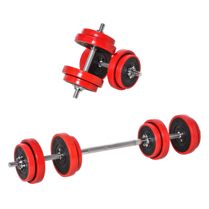 20KGS Dumbbell & Barbell Adjustable Ergonomic Set Exercise in Home Gym HOMCOM