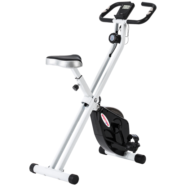 SPORTNOW Folding Exercise Bike with Heart-Rate Sensor for Home Use