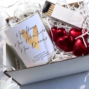 Gold Heart New Home Candle Gift Set | Housewarming Gift Box | New Home Couples Present | New Home Candle | First Home Gift UK