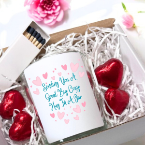 Sending You A Great Big Cozy Hug In A Jar Candle Gift Set | Best Friend Gift | Scented Candle Gift Box | Message Candle | Bereavment Gift