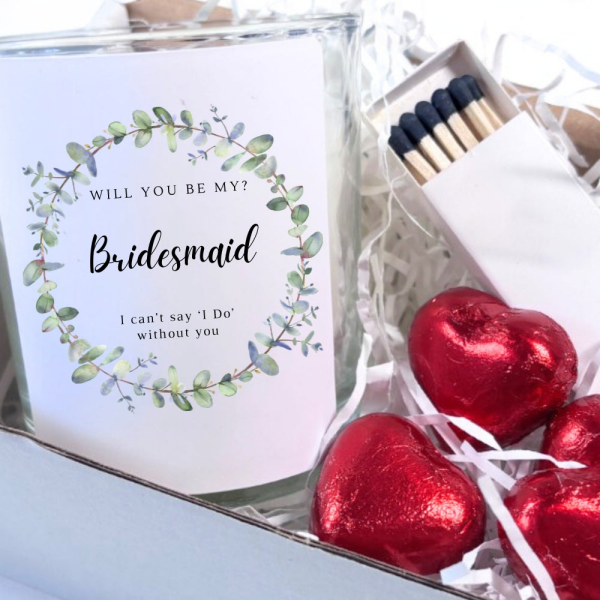 Personalised Will You Be My Bridesmaid? | Glass Jar Candle Gift Set | Wedding Announcement Gift | I Can't Say I Do Without You UK