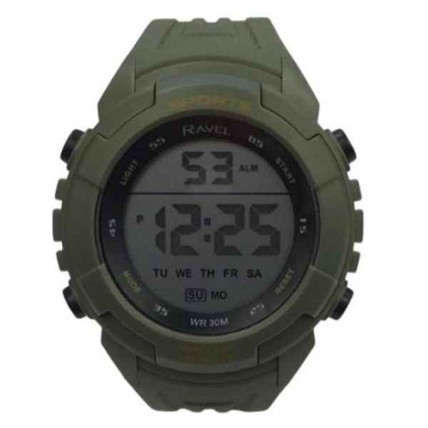 Ravel Mens 3ATM Digital Sports Green Watch RDG.14.29