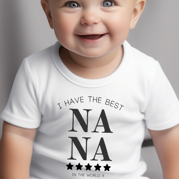 Personalised I Have the Best Nana Baby Vest, babygrow, Romper Sleepsuit, Bib